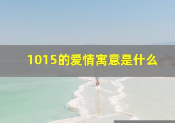 1015的爱情寓意是什么