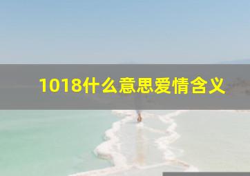 1018什么意思爱情含义