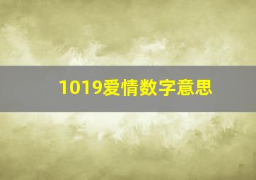 1019爱情数字意思