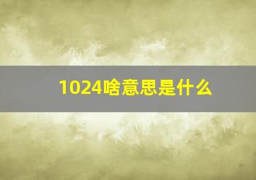 1024啥意思是什么