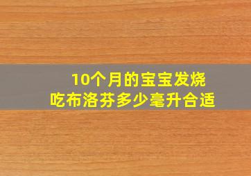 10个月的宝宝发烧吃布洛芬多少毫升合适