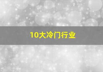 10大冷门行业