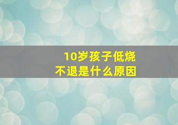 10岁孩子低烧不退是什么原因