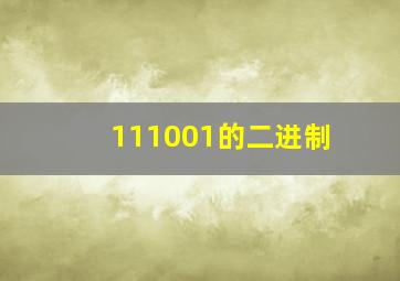 111001的二进制