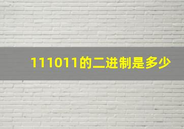 111011的二进制是多少