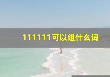 111111可以组什么词