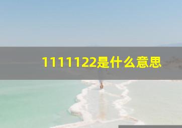 1111122是什么意思