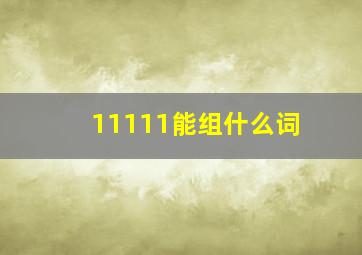 11111能组什么词