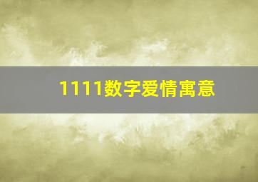 1111数字爱情寓意