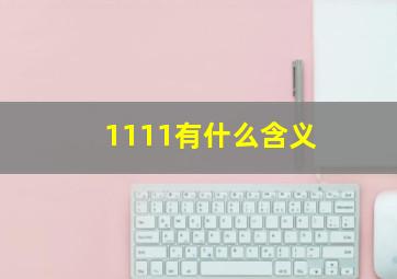 1111有什么含义