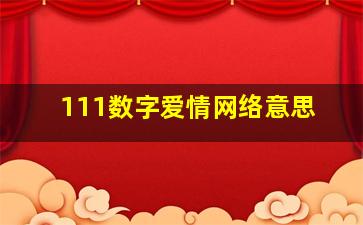 111数字爱情网络意思