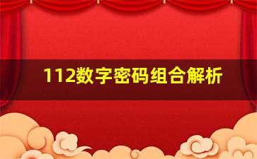 112数字密码组合解析