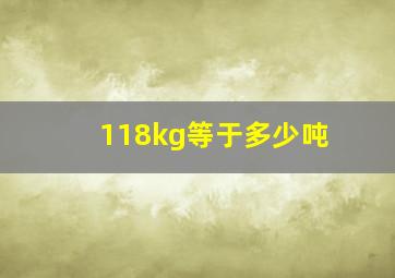 118kg等于多少吨