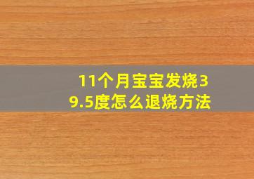 11个月宝宝发烧39.5度怎么退烧方法