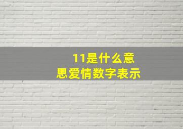 11是什么意思爱情数字表示