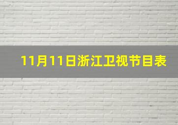 11月11日浙江卫视节目表