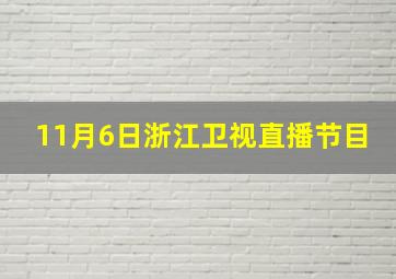 11月6日浙江卫视直播节目