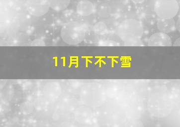 11月下不下雪