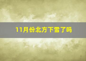 11月份北方下雪了吗