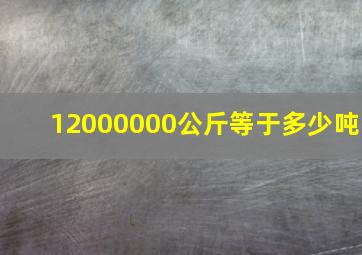 12000000公斤等于多少吨