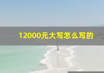 12000元大写怎么写的