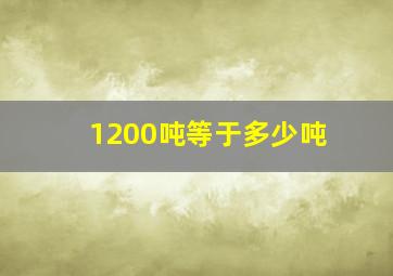 1200吨等于多少吨