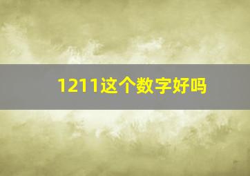 1211这个数字好吗