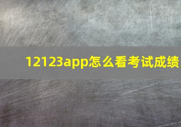 12123app怎么看考试成绩