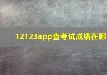 12123app查考试成绩在哪