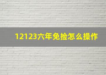 12123六年免捡怎么操作