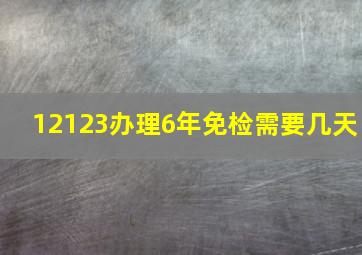 12123办理6年免检需要几天