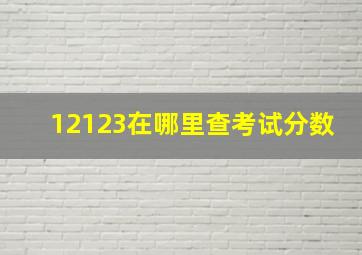 12123在哪里查考试分数