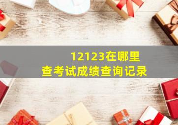 12123在哪里查考试成绩查询记录