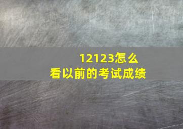 12123怎么看以前的考试成绩