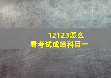 12123怎么看考试成绩科目一