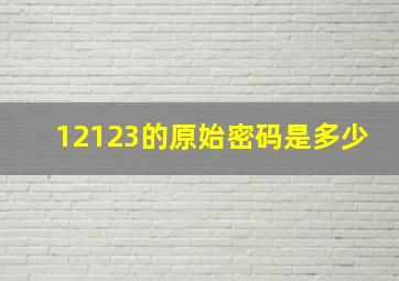 12123的原始密码是多少