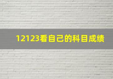 12123看自己的科目成绩