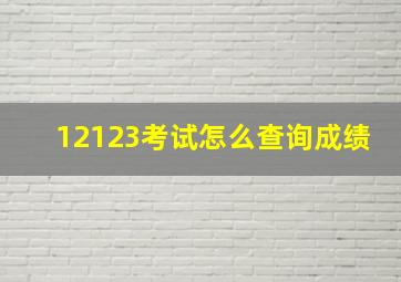 12123考试怎么查询成绩