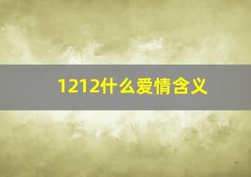 1212什么爱情含义