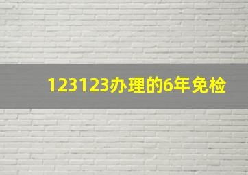 123123办理的6年免检