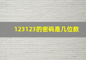 123123的密码是几位数