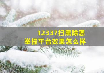 12337扫黑除恶举报平台效果怎么样