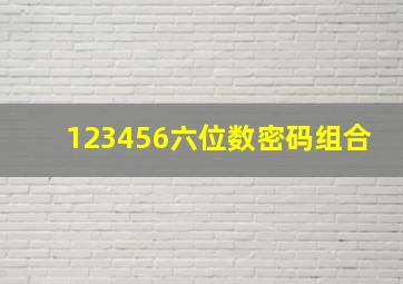 123456六位数密码组合