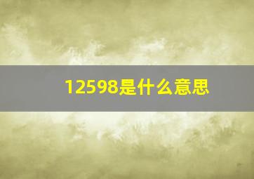 12598是什么意思