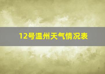 12号温州天气情况表