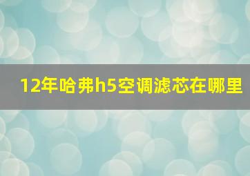 12年哈弗h5空调滤芯在哪里