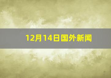 12月14日国外新闻