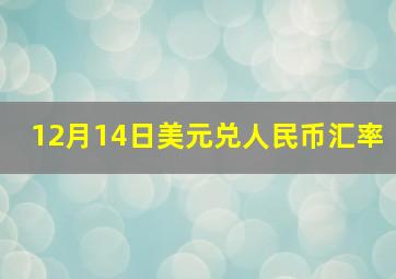 12月14日美元兑人民币汇率