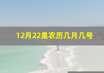 12月22是农历几月几号