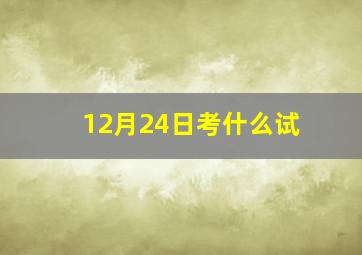 12月24日考什么试